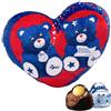 Perugina Cuscino Cuore Orsetti con Zip Baci Perugina Fondente Luisa Blu e Rosso Peluche da 75 g