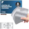 Shinfly Piastre per Cerniere Ante, Piastra Riparazione Cerniera Ante 8 Pezzi in Acciaio Inox con 48 Viti, Kit 9×9 cm per Ante di Armadi, Cucina e Librerie