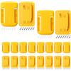 KETTKEL 20 pas Portautensili e porta batteria per Dewalt 20 V montaggio a parete gancio batteria trapano strumento mensola portaoggetti per Milwaukee M18 (giallo)