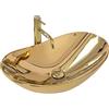 Rea - Lavabo Da Appoggio Royal Gold Lavandino Bagno 605 X 360 X 160 mm Ceramica (Oro)