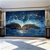Generic Carta Da Parati Murale 250 x 175 cm Note musicali e spartiti 3D camere letto cucine soggiorni fotomurali Blu Parete Da Dei Murale Moderna Gigante il fondo del salone