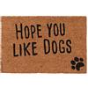 Relaxdays Zerbino Ingresso Casa, 40x60 cm, Tappeto Hope You Like Dogs Antiscivolo Fibra Cocco, Indoor Outdoor, Marrone