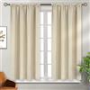 BGment Tende oscuranti beige, lunghe 114 cm, per camera da letto, con tasca per asta, isolamento termico, per finestre corte, cucina, bar, bagno, oscuranti, 106 x 114 cm, 2 pannelli