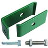 Alberts 672836 Set di fissaggio per griglie di rete, per il fissaggio su muri o pali, zincato a caldo, con rivestimento in plastica verde RAL 6005