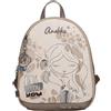 Anekke Olympia Zaino Piccolo da Passeggio, Beige e Marrone, 26x30x10 cm, con Cerniera e Tasche Interne