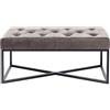 Kare Design Panca Crossover, Grigio/Nero,40X90X40Cm, Velluto, Con Borchie, Look Lussuoso, Corridoio, Sala, Poggiaoggetti, Alternativa Divano