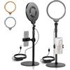 NEEWER BASICS 7" Ring Light da Scrivania (2pz) per Riprese Video, 10W Key Light a Schermo Intero Dimmerabile con Supporti e Portatelefono per iPhone Computer Laptop Vlog Streaming Videoconferenza, R06