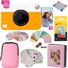 KODAK Printomatic fotocamera a stampa istantanea + custodia morbida + carta fotografica Zink 2x3 20pz + album + adesivo + cornici per adesivi + cornici sospese + pennarelli - Giallo
