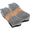 Footstar Calzini invernali da uomo in lana (6 paia) calzini norvegesi con spugna, verde, 39-42