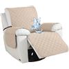 CYCMACO Impermeabile Copripoltrona 1 Posto, Copripoltrona Relax Reclinabile Universale, Antiscivolo Fodera Poltrona Con Tasche Laterali, Antimacchia, Antigraffio, Rimovibile, Beige
