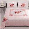 PETTI Artigiani Italiani - Copriletto Matrimoniale Estivo 260x270cm 100 g/m² Double Face, Trapuntino Matrimoniale Primaverile, Trapunta Leggera, Fiocco Rosa, 100% Made in Italy