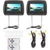 ZAICOLER Monitor per Poggiatesta Auto da 7 Pollici per Passeggeri Del Sedile Posteriore Che Guardano Film Schermo LCD HD 800x480 Doppio Ingresso Video Trasmettitore IR Telecomando