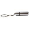 Alumpill Portachiavi Portapillole in Alluminio Lucido Argento 5,2cm Personalizzate o neutre
