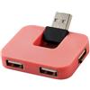 Hub USB Gaia a 4 porte, compatto in plastica nera 17g Personalizzate o neutre