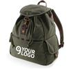 Quadra Zaino canvas vintage 100% cotone Army Green 18L by Personalizzate o neutre