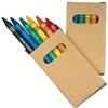 Set 6 pastelli a cera colorati scatola cartone 5x9 cm Personalizzate o neutre