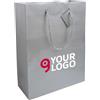 Shopper carta laminata 26x35x11cm con biglietto auguri - 77g Personalizzate o neutre