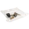 Svuota-tasche trasparente PVC 23x23cm con bottoni bianchi Personalizzate o neutre