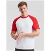 Fruit of the Loom T-shirt Baseball maniche colorate 100% cotone Personalizzate o neutre