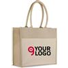Shopper Save the Planet in iuta e cotone naturale con tasca esterna Personalizzate o neutre