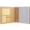 QUINCY Quaderno ecosostenibile con penna e note adesive FSC Personalizzate o neutre