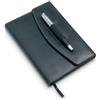 NOVA Portadocumenti A5 PU nero con penna, 240 pagine a righe Personalizzate o neutre