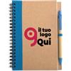 SONORA PLUS Notebook riciclato con penna blu e doppia spirale Personalizzate o neutre