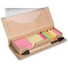 STIBOX Set Post-it riciclati con penna blu, righello, portapenne Personalizzate o neutre