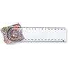 LASTA Righello 15 cm trasparente con lente e misuratore angoli Personalizzate o neutre