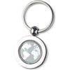 Portachiavi GLOBY forma Mondo in Metallo, 7x3,5cm, Argento Personalizzate o neutre