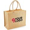 Westford Mill Shopper Juta Shimmer dorata - 21L - Filo oro - Manici cotone Personalizzate o neutre