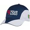 Cappellino bicolore 8 pannelli in cotone, visiera sandwich Personalizzate o neutre