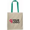 Shopper cotone 220g manici colorati Soffietto 38x42x8cm Personalizzate o neutre