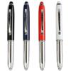 Mini penna a sfera argento con luce, clip metallo e gommino touch Personalizzate o neutre