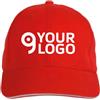 Cappellino cotone pesante 6 pannelli, visiera sandwich Personalizzate o neutre