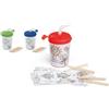 Bicchiere colorabile 200ml con cannuccia e matite in scatola regalo Personalizzate o neutre