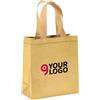 Shopper glitterata in TNT laminato argento 25x23x10 cm Personalizzate o neutre