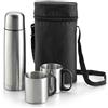 Set Thermos e 2 Tazze in Acciaio con Custodia Nera 500ml Personalizzate o neutre