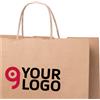 Nauska Shopper carta naturale 100g, manici corti, 32x40x12 cm, 7kg Personalizzate o neutre