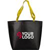 Shopper TNT nera con manici fluo - 50x38x16 cm Personalizzate o neutre