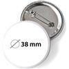 Spilletta rotonda metallo 38mm | | Argento lucido Personalizzate o neutre