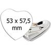 Spilletta cuore metallo 53x57mm argento Personalizzate o neutre