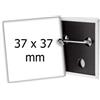 Spilletta quadrata 37 mm in metallo Argento Personalizzate o neutre