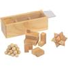 Set giochi di destrezza BRAIN POWER in legno, 3 pezzi con custodia Personalizzate o neutre