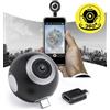 Telecamera 360° Ribben HD Android Type-C, Nera, 2048x1024p Personalizzate o neutre