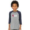 Bella Canvas T-shirt baseball ragazzo maniche 3/4 cotone poliestere Personalizzate o neutre