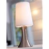 TOUCH ME Lampada da tavolo touch acciaio inox paralume bianco Personalizzate o neutre