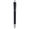Penna a sfera Oregon nera, plastica 14,2cm, dettagli argento satinato Personalizzate o neutre