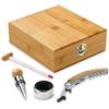 Set Vino Bambù Deluxe con Cavatappi e Accessori | 226g 14x16cm Personalizzate o neutre