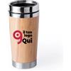 Bicchiere Termico Ariston 500ml Bamboo e Acciaio con Coperchio Personalizzate o neutre
